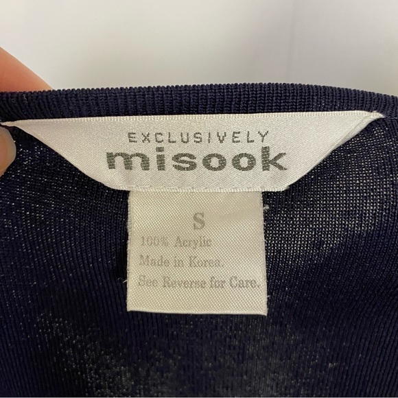 Exclusively Misook Open Cardigan Blazer Women's Navy Blue Light Purple Size S* - Picture 10 of 13